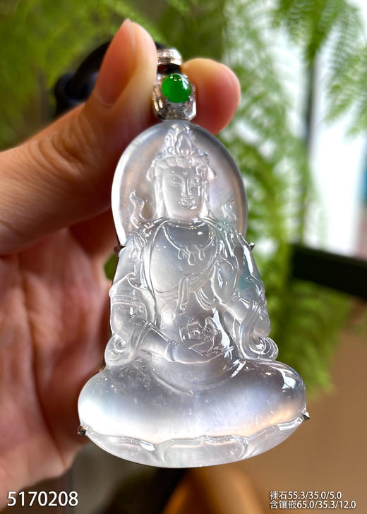 玻璃种观音吊坠【5170208】具体价格微信咨询 商品图0