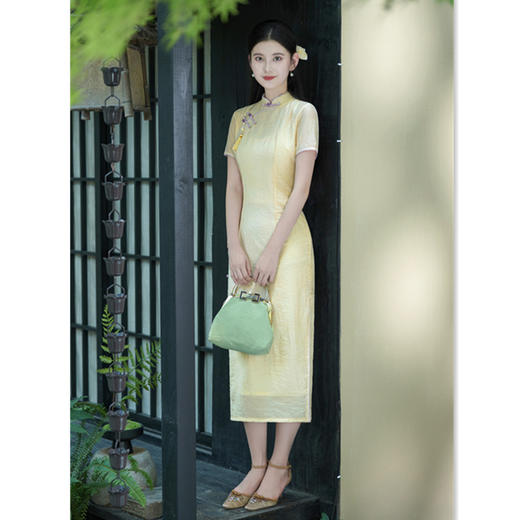 SKY 66950显白新中式国风改良修身显瘦旗袍裙 商品图2