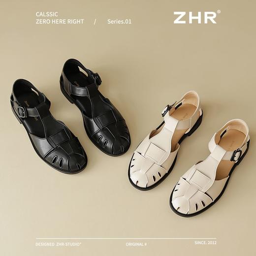 ZHR则则罗马凉鞋女2025新款春夏透气猪笼编织凉鞋包头镂空沙滩鞋 商品图5