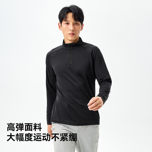 伯希和户外t恤男立领跑步快干衣徒步登山运动上衣透气长袖打底衫 商品图2