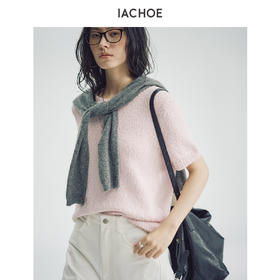 棉仓3661505005-肌理感花纱针织短袖上衣