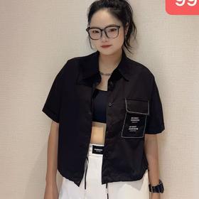 NC单口袋下摆抽绳短袖衬衫50628（黑）夏季253040010321