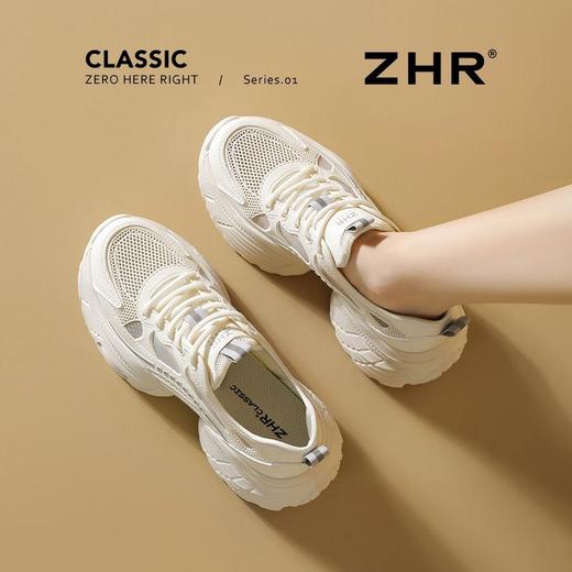 ZHR则则5.5CM增高网面透气老爹鞋女夏季厚底显高镂空休闲运动鞋女 商品图7