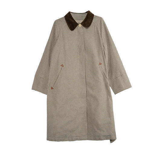 谜底翻领风衣女士2025秋季新款通勤风领口拼接长款外套25CME5008 商品图4