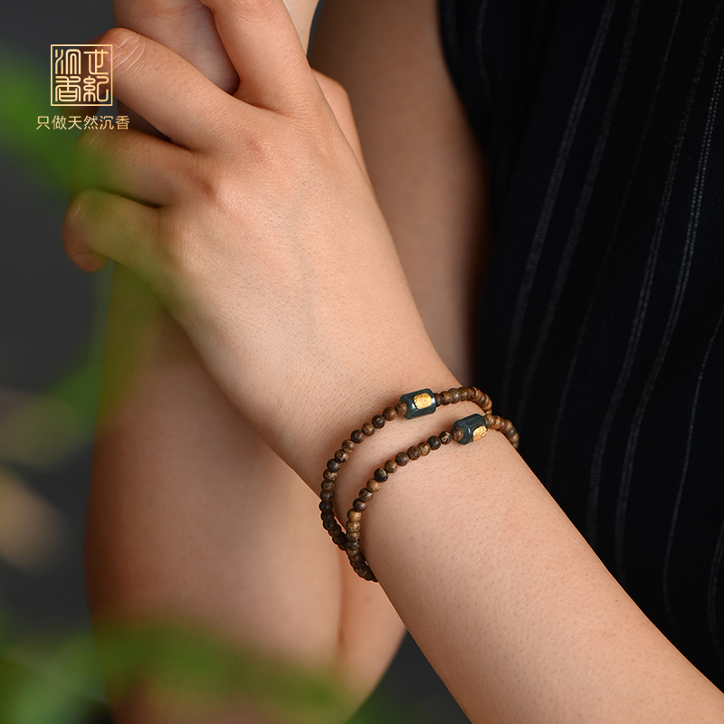 天然芽庄红土沉香手串 沉水级 3.8mm*45颗 SP9786