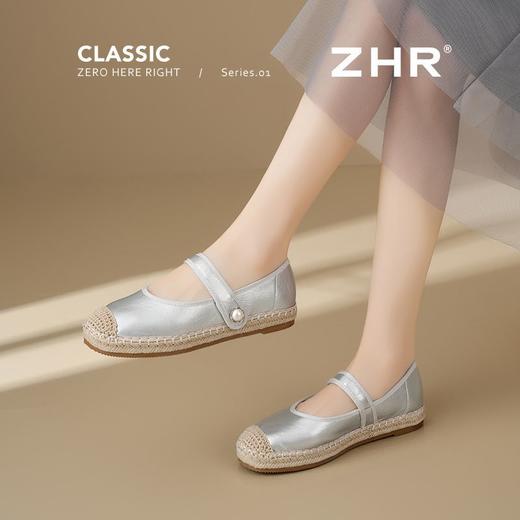ZHR则则编织单鞋洋气渔夫鞋2025新款珍珠饰扣一脚蹬ins魔术贴女鞋 商品图8
