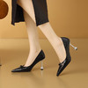 【预售7天】法式黑色高跟鞋女秋新款真皮尖头细跟高级感气质浅口百搭单鞋CX&A817 商品缩略图1