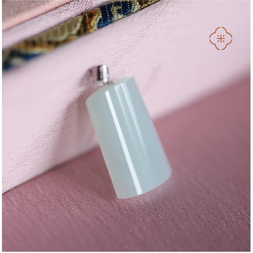 米马饰物 18K金扣糯种飘绿翡翠无事牌  弧面平安方牌 商品图4