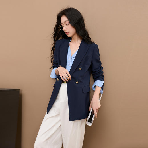 【六好高智西装】三彩2025秋季新款休闲西装外套收腰西服双排扣通勤Z 商品图2