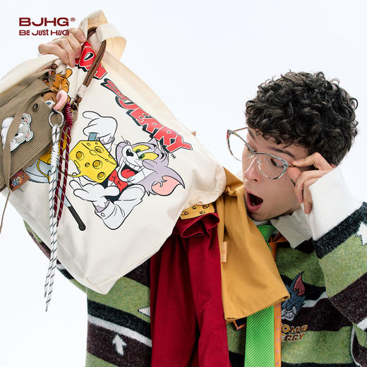 【猫和老鼠联名】BJHG不计后果帆布包百搭通勤大容量手提托特包 商品图1