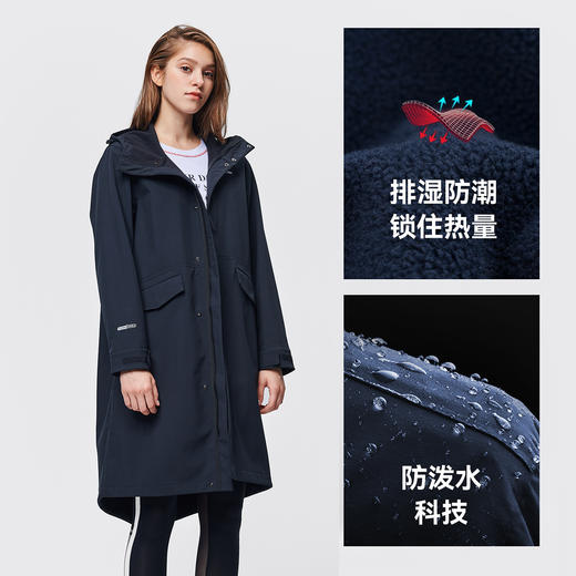 伯希和户外软壳衣女中长款防风休闲显瘦运动风衣透气耐磨登山外套 商品图1