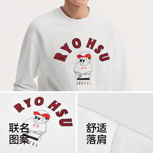 森马×RYO艺术家系列卫衣男时髦潮流绣花情侣装冬季上衣宽松休闲 商品图3