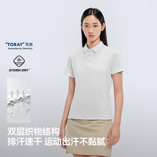 伯希和户外polo衫女25新款防晒速干短袖上衣抑菌吸汗运动半袖内搭 商品图2