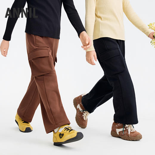 男女童全腰针织单裤秋季新款安奈儿童装小程序专享EM536541 商品图2