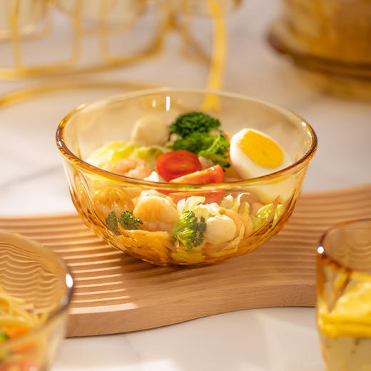 热卖！高颜值餐具！高硼硅钻石琥珀/海棠碗盘套装 加厚玻璃 可进烤箱微波炉 商品图12