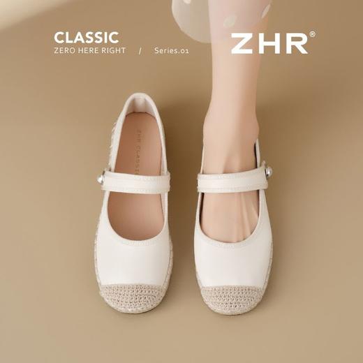 ZHR则则编织单鞋洋气渔夫鞋2025新款珍珠饰扣一脚蹬ins魔术贴女鞋 商品图5