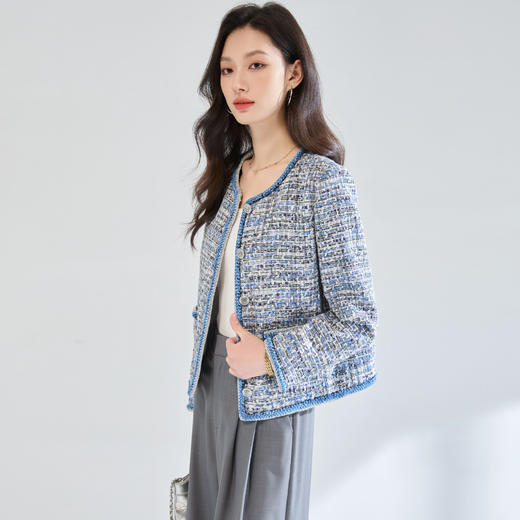 「高货sh」全新升级【铂金会员339/天猫459/差价120】(45113)高级感重工编织外套2025秋季新款亮丝小香风粗花呢外套女 商品图1