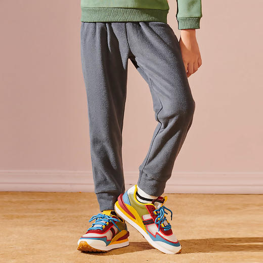 伯希和户外休闲裤儿童耐磨运动卫裤亲肤摇粒绒长裤防风抓绒休闲裤 商品图2