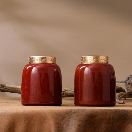 茶韵皮盒【双瓷罐 红色】130元一套/一箱10套 商品图7