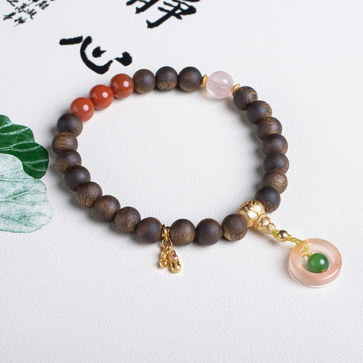 xy0553沉香+南红吉祥好运手串 商品图1