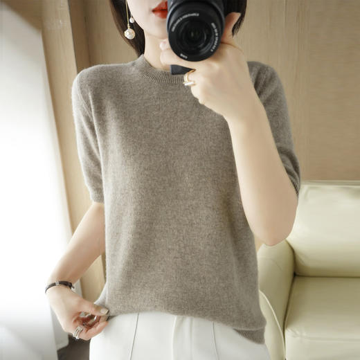 【清仓价】板绘极简针织衫系列 圆领短袖XK-006/V领短袖XK228 商品图0