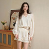 西遇莱赛尔文艺休闲套装女秋季V领长袖衬衫搭半身裙两件套V2551110 商品缩略图0