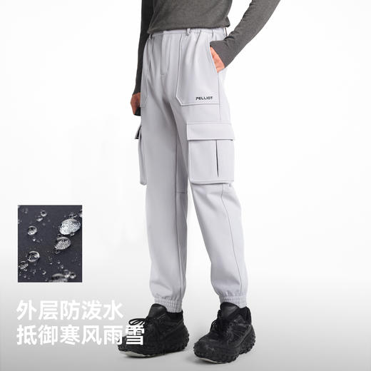 伯希和户外软壳裤男新款防风防寒工装直筒休闲裤抓绒登山保暖长裤 商品图1