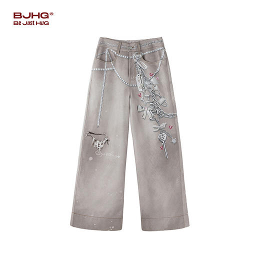 【门店限定款】不计后果 梭织印花直筒裤 商品图1