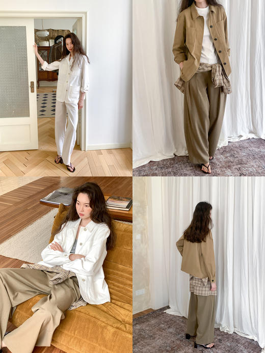 【8/25新品】素舶 水洗全棉亲肤透气长袖衬衫领复古工装外套 商品图2