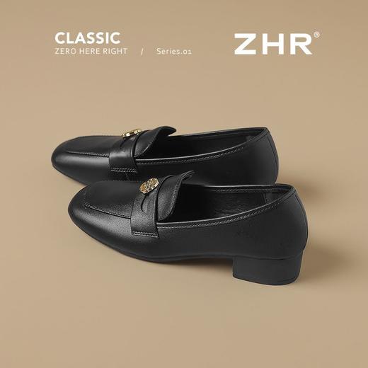 ZHR则则圆头单鞋2025秋新款法式复古脚蹬乐福鞋软底防滑百搭单鞋 商品图1