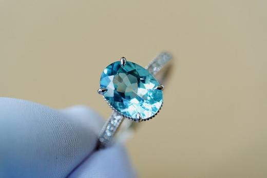 2ct海蓝宝戒指 商品图0