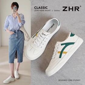 ZHR小白鞋女2025夏季新款网面透气一脚蹬软休闲平底百搭德训女鞋