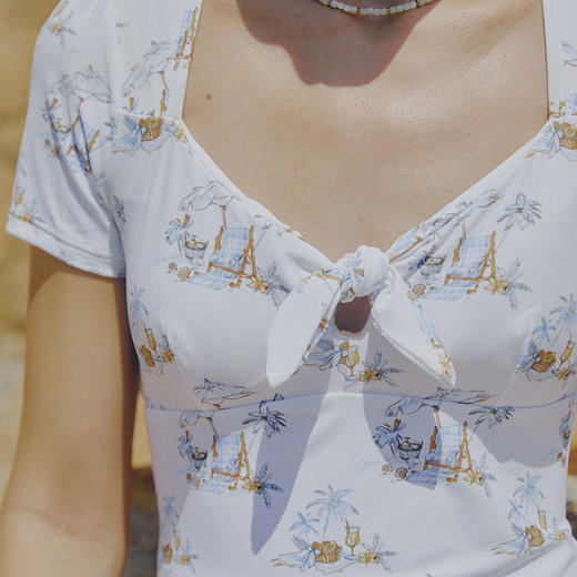 sisia2025新款泳衣女高级感连体保守遮肚显瘦海边度假泡温泉泳装 商品图6