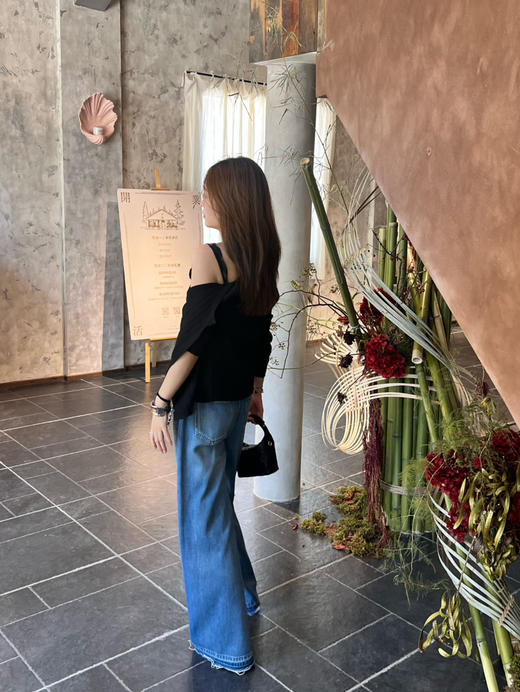 2508403    软牛仔 直筒 牛仔裤，chic松弛 拉毛下摆 商品图7