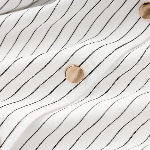 「高货wl」全新升级【铂金会员358/天猫479/差价121】(44909)洛诗琳气质通勤高级感连衣裙2025夏季新款收腰条纹衬衫裙 商品图3