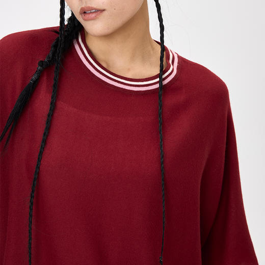 羊绒夹道圆领斗篷式女上衣  SJF97W366N 商品图6