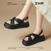 ZHR松糕厚底罗马凉鞋2025夏季新款厚底交叉软底一字罗马沙滩鞋 商品缩略图6
