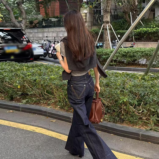 ROMI STUDIO“时尚休闲”长绒棉高士线挺括翻边阔腿裤 RW24WXD1352 商品图1