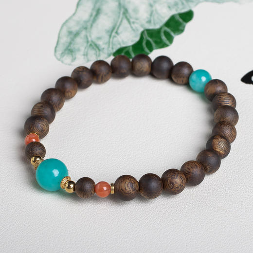 xy0550沉香+南红天河石手串 商品图1