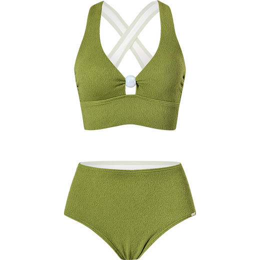 sisia新款法式泳衣女高级感分体保守遮肚显瘦海边度假泡温泉泳衣SWT25-01A 商品图5