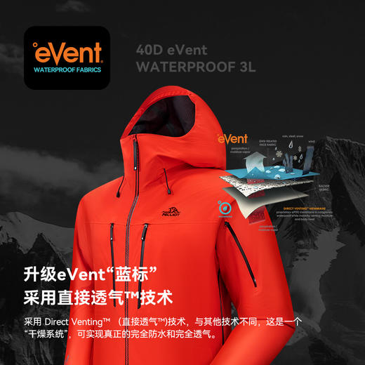 【北极星PRO】伯希和极境硬壳冲锋衣eVent暴雨防水专业登山服男女 商品图2
