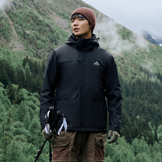 伯希和三合一冲锋衣男户外防风防水登山服保暖抓绒可拆卸外套 商品图4