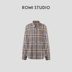 ROMI STUDIO“复古格调”低饱和撞色格子舒适棉质衬衫RWCRS94159 【发货时间25-30天】
