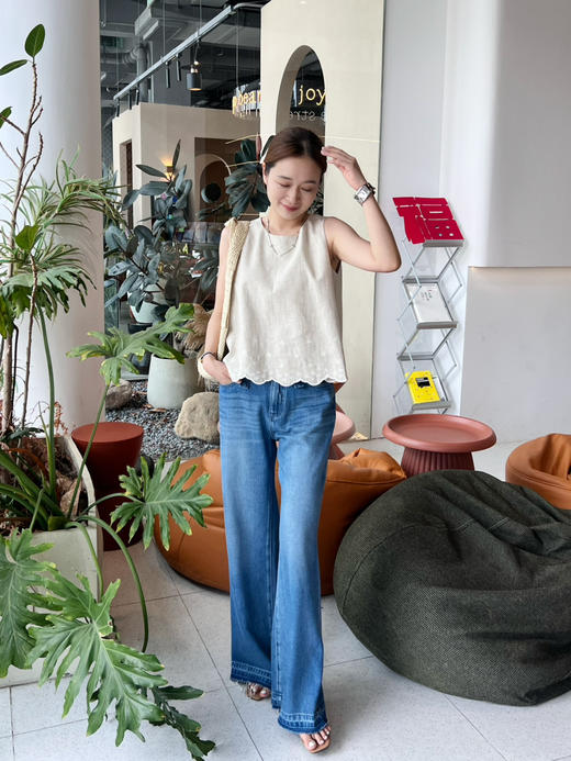 2508403    软牛仔 直筒 牛仔裤，chic松弛 拉毛下摆 商品图10