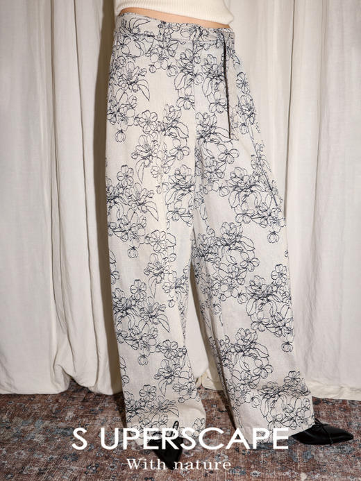 【8/25新品】素舶 重工牛仔提花立体花卉肌理感阔腿裤牛仔裤 商品图0