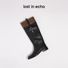 lost in echo2025早秋新款厚底圆头牛皮直筒显瘦骑士长靴一脚蹬 商品缩略图0