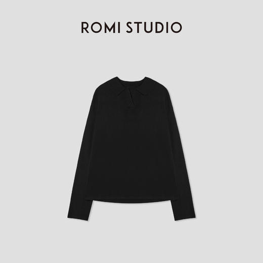 ROMI STUDIO“典雅美学”100%桑蚕丝柔顺polo领套头毛衫 RWCSST2961 商品图0