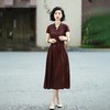 西子/【思红颜】非遗红云纱重磅24姆米桑蚕丝牡丹纹连衣裙/CQTJ271 商品缩略图4