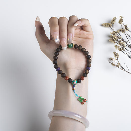 xy0547沉香+碧玉南红手持手串 商品图7