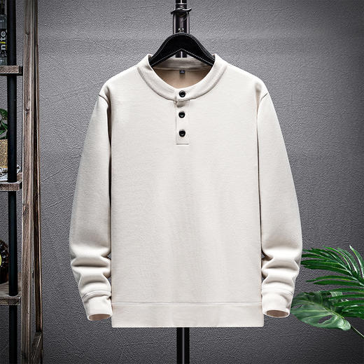 【含绵羊毛】罗蒙男士秋冬圆领卫衣加绒保暖男微弹休闲百搭上衣舒适通勤 商品图6